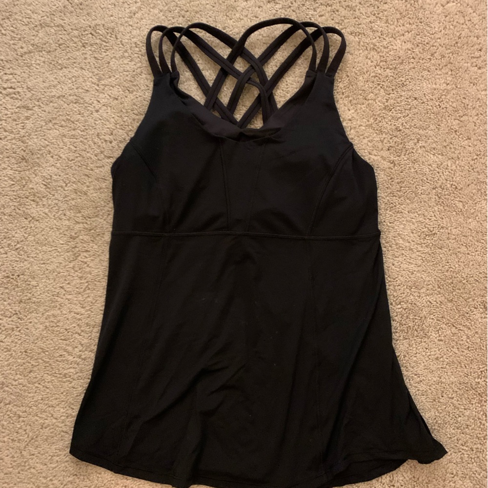 Black Lululemon tank with built in bra